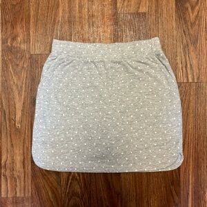 Gray/White Polka Dot Cotton Skirt